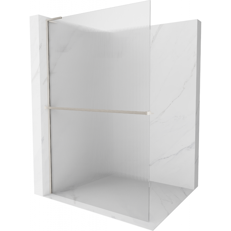Mexen Kioto+ L panou de duș cu raft Walk-in 100 x 200 cm, transparent, nichel periat - 800-100-123-97-09