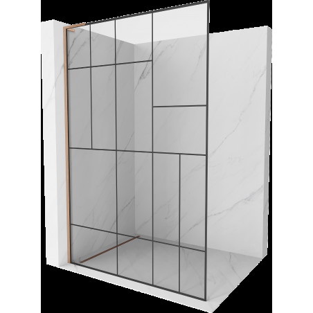 Mexen Kioto L panou de duş Walk-in 110 x 200 cm, model negru, bronz periat - 800-110-103-65-78