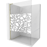 Mexen Kioto L walk-in zuhanyfal 70 x 200 cm, fehér mintázat, arany - 800-070-103-50-85