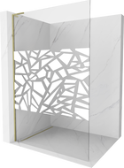 Mexen Kioto L perete de duș Walk-in 100 x 200 cm, model alb, auriu - 800-100-103-50-85