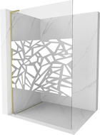 Mexen Kioto L perete de duș Walk-in 70 x 200 cm, model alb, finisaj auriu periat - 800-070-103-55-85