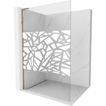 Mexen Kioto L perete de duș Walk-in 80 x 200 cm, model alb, aur roz - 800-080-103-60-85