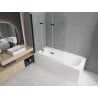 Mexen Vega téglalap alakú kád 150 x 70 cm burkolattal és 3-szárnyas paravánnal 120 cm, átlátszó, fekete - 550115070X9012037000