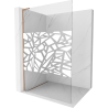 Mexen Kioto L perete duș Walk-in 90 x 200 cm, model alb, cupru periat - 800-090-103-65-85