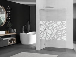 Mexen Kioto L perete de duș Walk-in 80 x 200 cm, model alb, nichel periat - 800-080-103-97-85