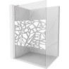 Mexen Kioto L Walk-in zuhanyfal 80 x 200 cm, fehér minta, kefélt nikkel - 800-080-103-97-85