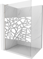 Mexen Kioto L perete de duș Walk-in 80 x 200 cm, model alb, nichel periat - 800-080-103-97-85