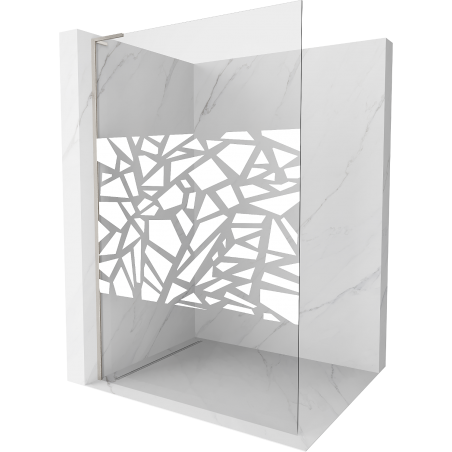 Mexen Kioto L perete de duș Walk-in 100 x 200 cm, model alb, nichel periat - 800-100-103-97-85