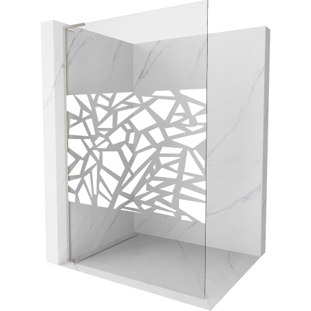 Mexen Kioto L panou duș Walk-in 110 x 200 cm, model alb, nichel periat - 800-110-103-97-85