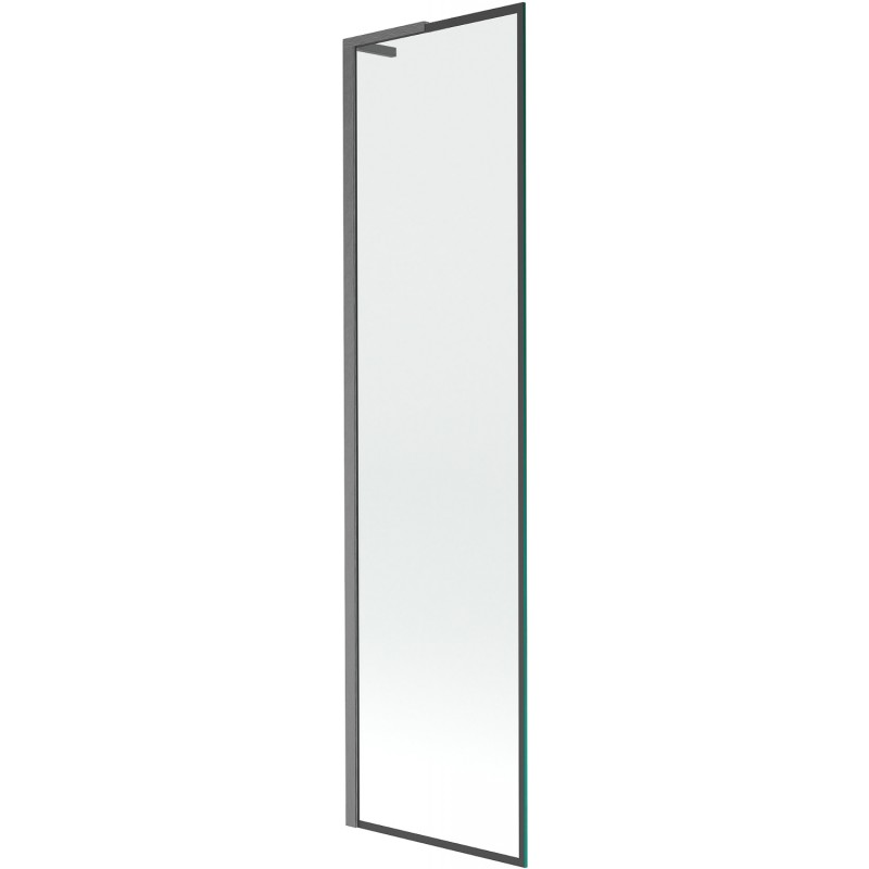 Mexen Next L kádparaván 1-szárnyú 50 x 150 cm, fekete keret, gun gray csiszolt - 895-050-000-03-70-66