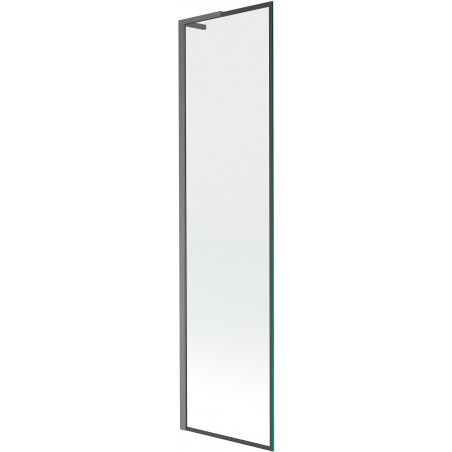 Mexen Next L paravan cadă cu 1 canat 50 x 150 cm, ramă neagră, gri închis periat - 895-050-000-03-70-66