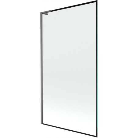 Mexen Next L egyajtós fürdőkád panel 100 x 150 cm, fekete keret, gun gray kefélt - 895-100-000-03-70-66