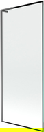 Mexen Next L egyajtós, 80 x 150 cm-es fürdőkád képernyő, fekete keret, gun metal - 895-080-000-03-70-95