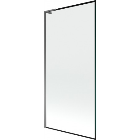 Mexen Next L fürdőkád-paraván, 1-szárnyú, 90 x 150 cm, fekete mintázat, gun metal - 895-090-000-03-70-95