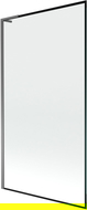Mexen Next L paravan de baie cu 1 canat 100 x 150 cm, ramă neagră, gun metal - 895-100-000-03-70-95