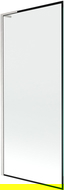 Mexen Next L paravan cadă 1-foaie 80 x 150 cm, ramă neagră, nichel periat - 895-080-000-03-70-97