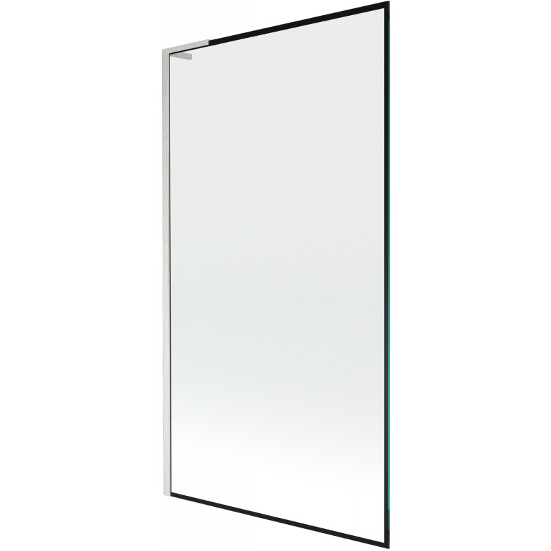 Mexen Next L kádparaván, 1 szárnyú, 100 x 150 cm, fekete keret, csiszolt nikkel - 895-100-000-03-70-97