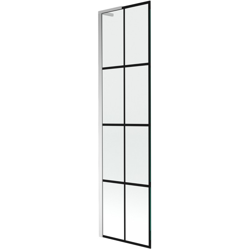 Mexen Next L fürdőkádparaván egyajtós 50 x 150 cm, fekete minta, króm - 895-050-000-03-77-01