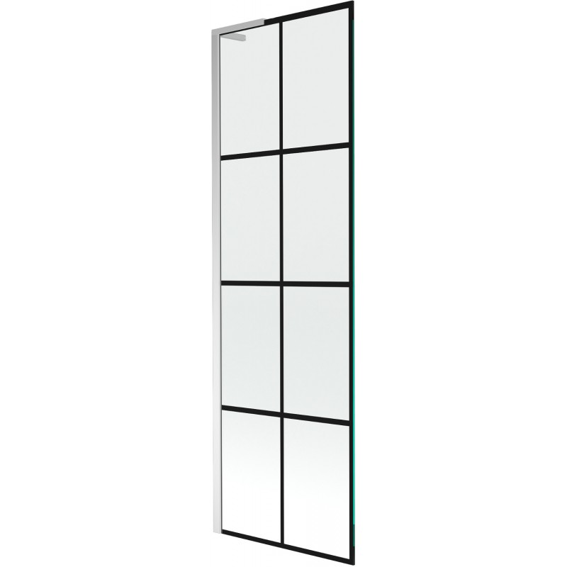Mexen Next L kádparaván 1-szárnyas 60 x 150 cm, fekete minta, króm - 895-060-000-03-77-01