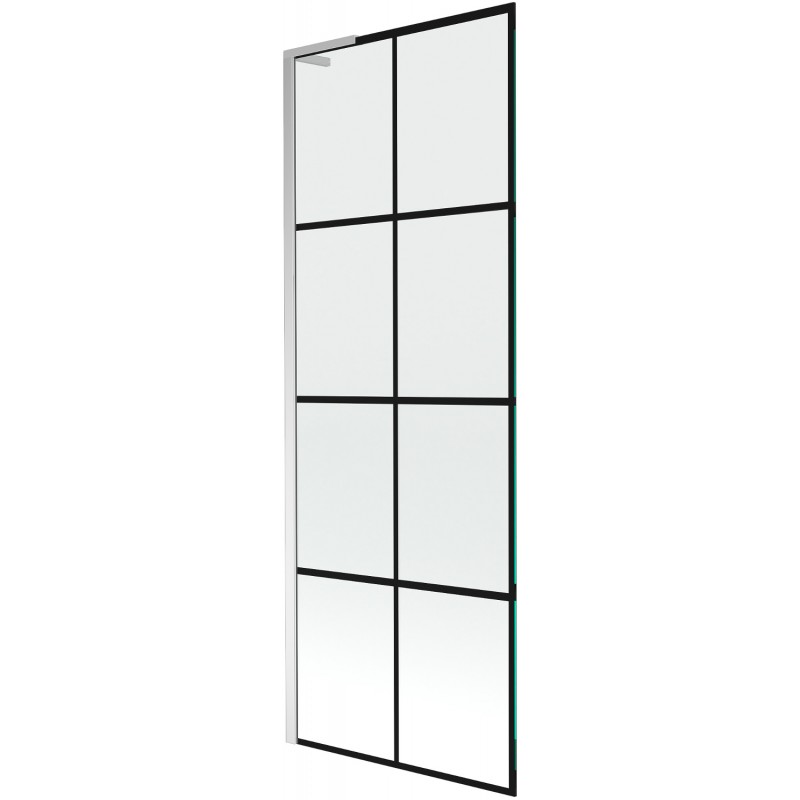 Mexen Next L paravan de cadă cu 1 canat 70 x 150 cm, grilaj negru, crom - 895-070-000-03-77-01