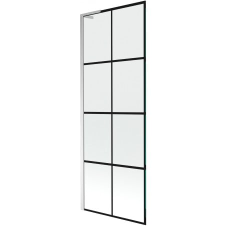 Mexen Next L kádparaván 1-szárnyú 70 x 150 cm, fekete rácsos, króm - 895-070-000-03-77-01