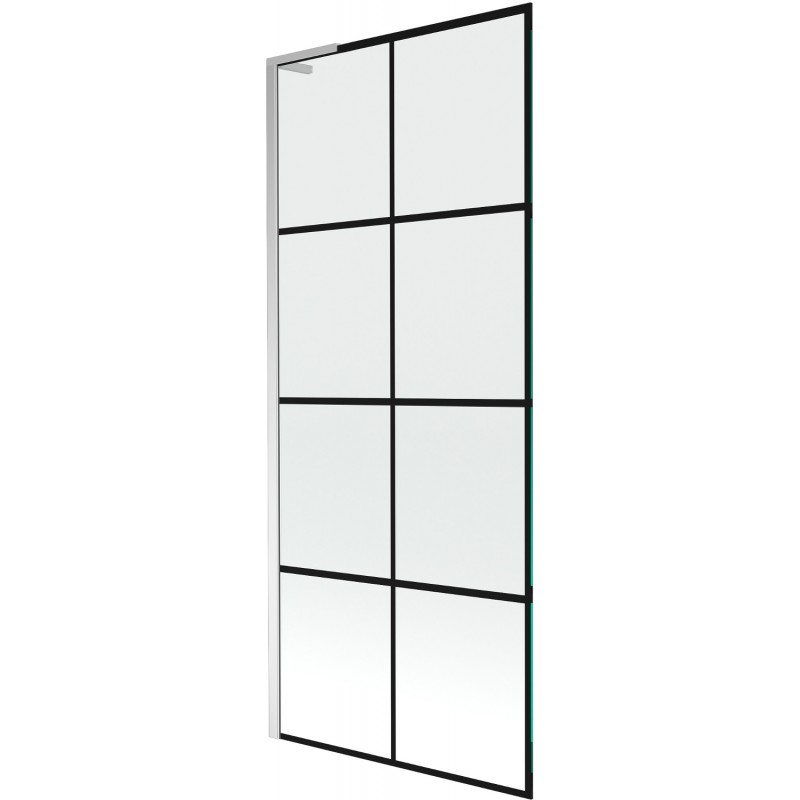 Paravan de cadă Mexen Next L cu 1 panou 80 x 150 cm, model negru, crom - 895-080-000-03-77-01