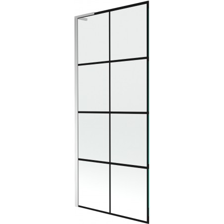 Paravan de cadă Mexen Next L cu 1 panou 80 x 150 cm, model negru, crom - 895-080-000-03-77-01