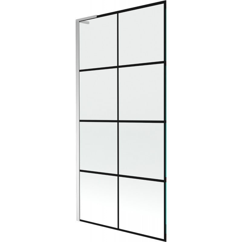 Paravan cadă Mexen Next L cu 1 panou rabatabil 90 x 150 cm, model negru, cromat - 895-090-000-03-77-01