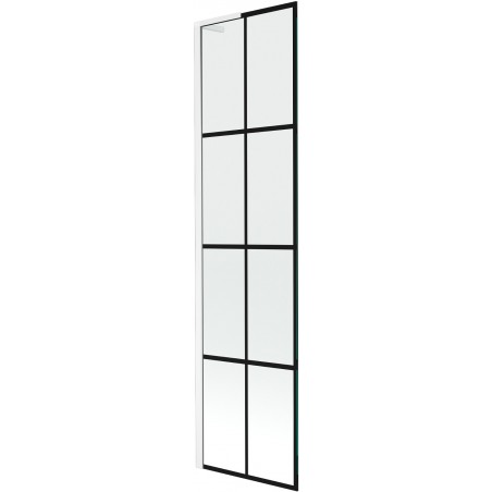 Mexen Next L egyoldalas fürdőszobai paraván 50 x 150 cm, fekete minta, fehér - 895-050-000-03-77-20