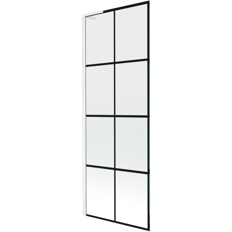 Mexen Next L paravan de cadă 1-canat 70 x 150 cm, model negru, alb - 895-070-000-03-77-20