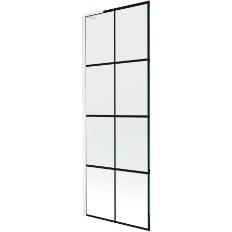Mexen Next L kádparaván 1-szárnyú 70 x 150 cm, fekete minta, fehér - 895-070-000-03-77-20