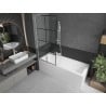 Mexen Next L paravan de baie cu 1 aripă 80 x 150 cm, model negru, alb - 895-080-000-03-77-20