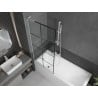 Mexen Next L paravan de baie cu 1 aripă 80 x 150 cm, model negru, alb - 895-080-000-03-77-20