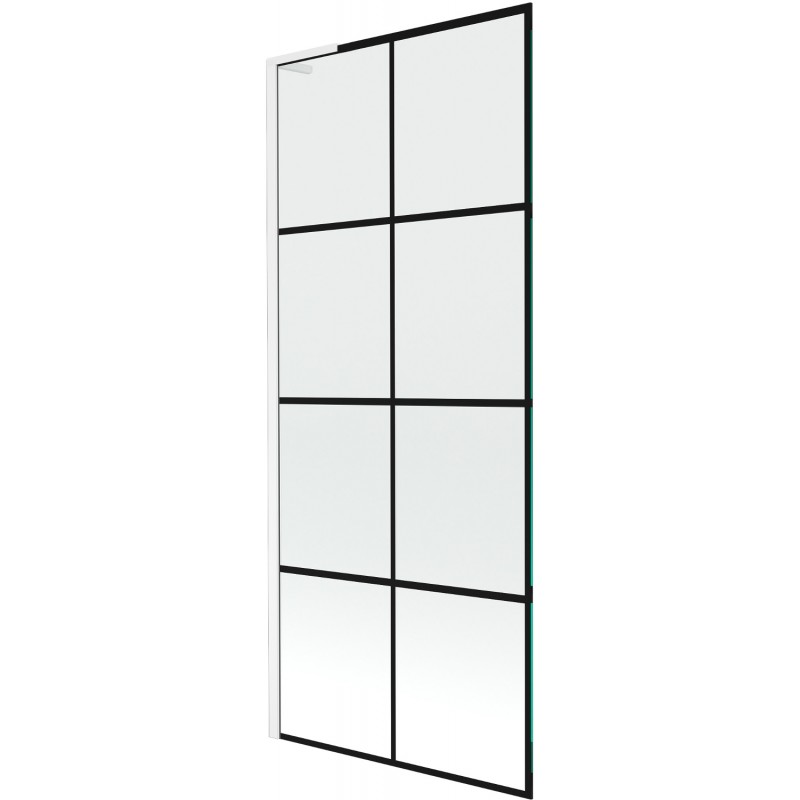 Mexen Next L paravan de baie cu 1 aripă 80 x 150 cm, model negru, alb - 895-080-000-03-77-20