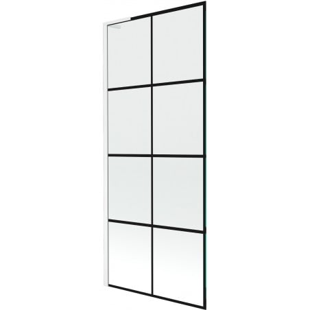 Mexen Next L paravan de baie cu 1 aripă 80 x 150 cm, model negru, alb - 895-080-000-03-77-20