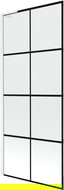 Mexen Next L kádparaván 1-szárnyú 80 x 150 cm, fekete minta, fehér - 895-080-000-03-77-20