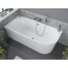 Cadă de baie Mexen Mia, freestanding, colț stâng, 150 x 75 cm, alb, cu preaplin crom - 52691507500L-01