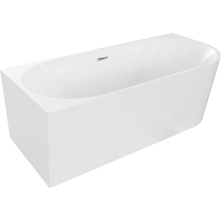 Cadă de baie Mexen Mia, freestanding, colț stâng, 150 x 75 cm, alb, cu preaplin crom - 52691507500L-01