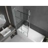 Mexen Next L panou de cadă cu un singur panou 90 x 150 cm, model negru, alb - 895-090-000-03-77-20