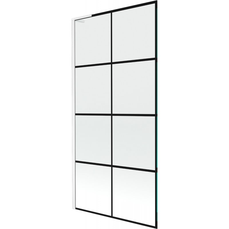 Mexen Next L panou de cadă cu un singur panou 90 x 150 cm, model negru, alb - 895-090-000-03-77-20