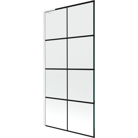 Mexen Next L panou de cadă cu un singur panou 90 x 150 cm, model negru, alb - 895-090-000-03-77-20