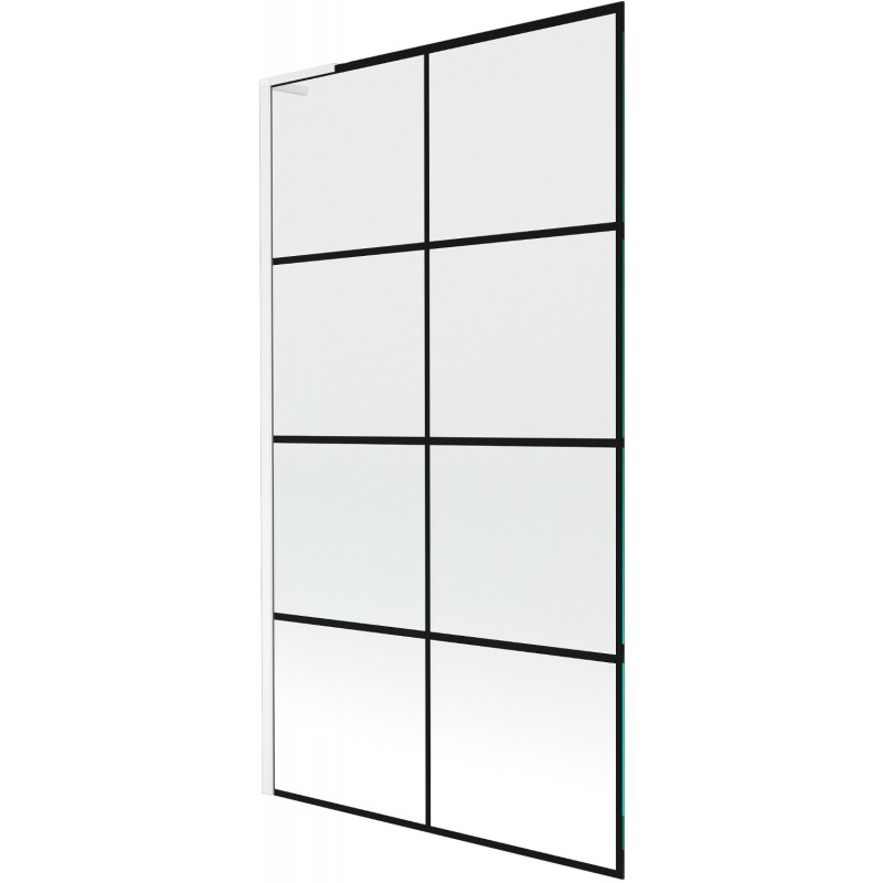 Paravan de baie Mexen Next L cu 1 panou 100 x 150 cm, model negru, alb - 895-100-000-03-77-20
