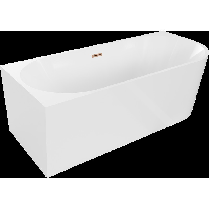 Mexen Mia cada tub freestanding colțar stânga 150 x 75 cm, alb, evacuat aur roz - 52691507500L-60