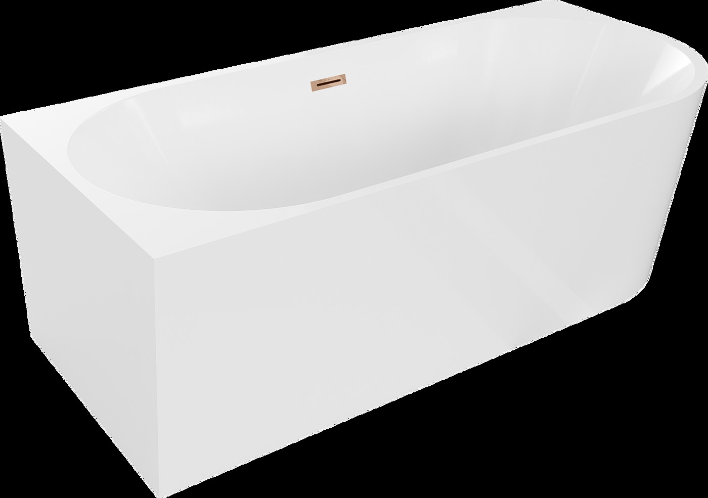 Mexen Mia cada tub freestanding colțar stânga 150 x 75 cm, alb, evacuat aur roz - 52691507500L-60