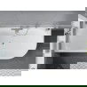 Mexen Mia cadă de baie freestanding colțar stâng 150 x 75 cm, alb, cu preaplin din nichel periat - 52691507500L-97