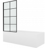 Mexen Vega téglalap alakú kád 150 x 70 cm burkolattal és 1-szárnyú paravánnal 70 cm, fekete fix minta - 550115070X9307007077