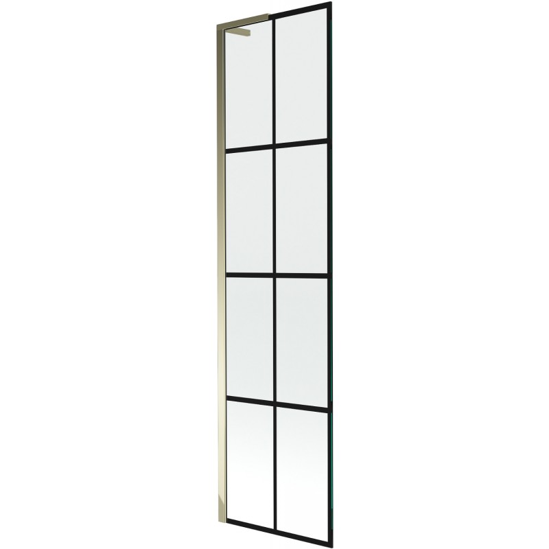 Mexen Next L fürdőkád paraván 1-szárnyú 50 x 150 cm, fekete minta, arany - 895-050-000-03-77-50