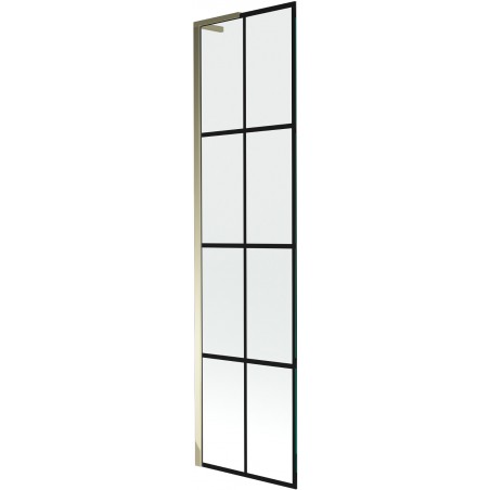Mexen Next L fürdőkád paraván 1-szárnyú 50 x 150 cm, fekete minta, arany - 895-050-000-03-77-50