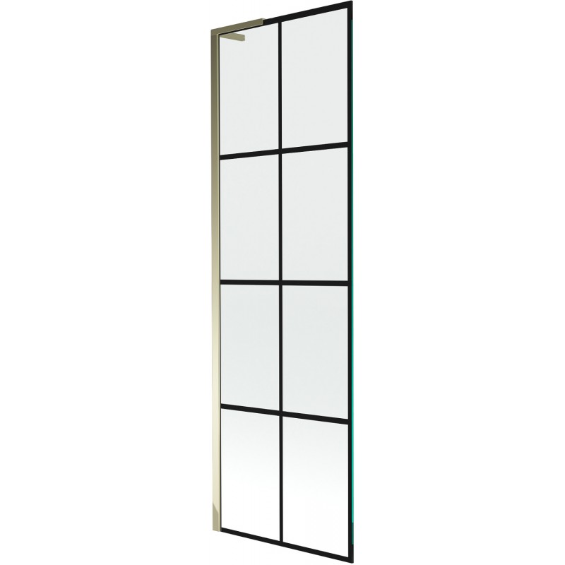 Mexen Next L paravan de baie 1-panel 60 x 150 cm, grilaj negru, auriu - 895-060-000-03-77-50
