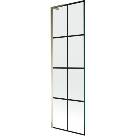 Mexen Next L paravan de baie 1-panel 60 x 150 cm, grilaj negru, auriu - 895-060-000-03-77-50